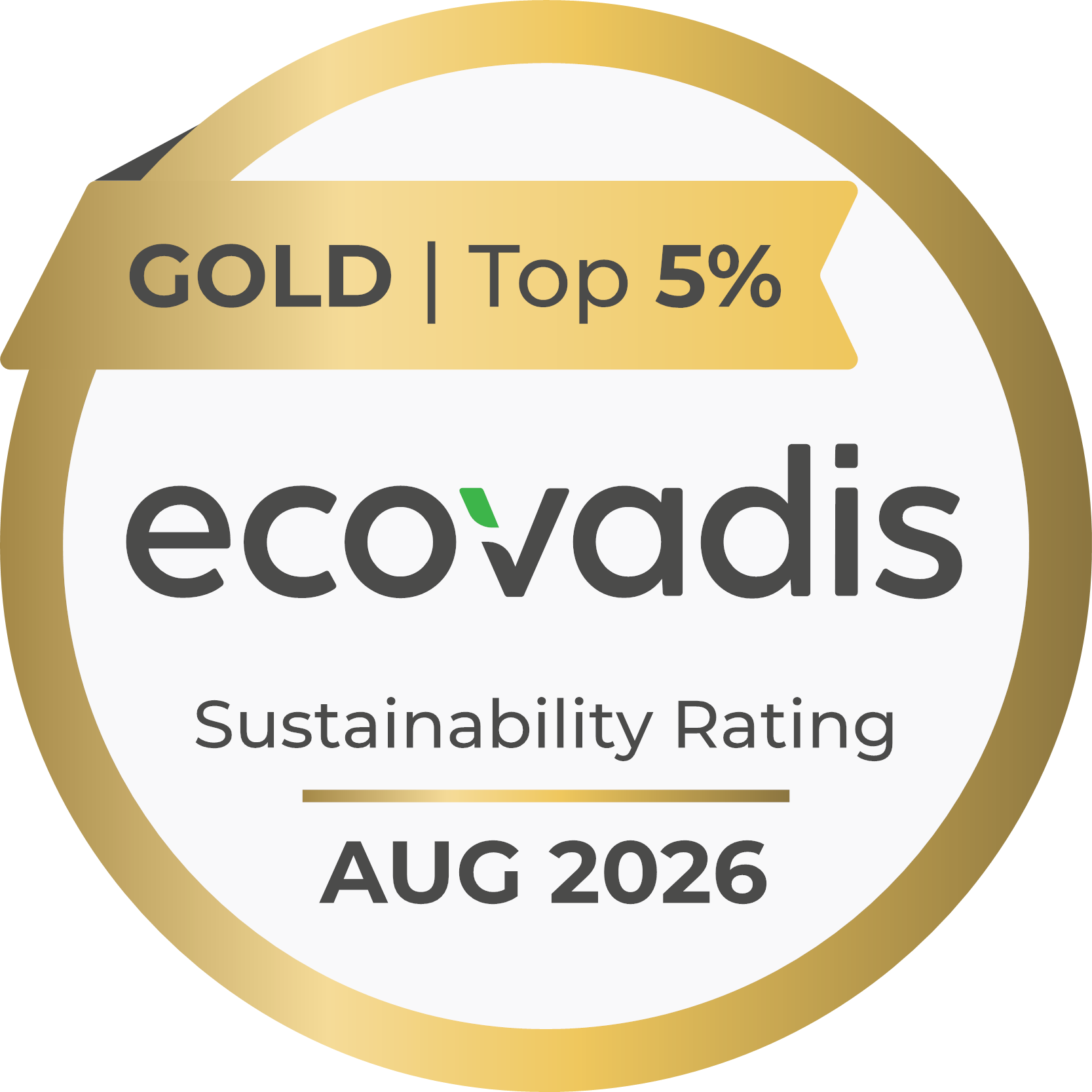EcoVadis 企业社会责任勋章(金牌)